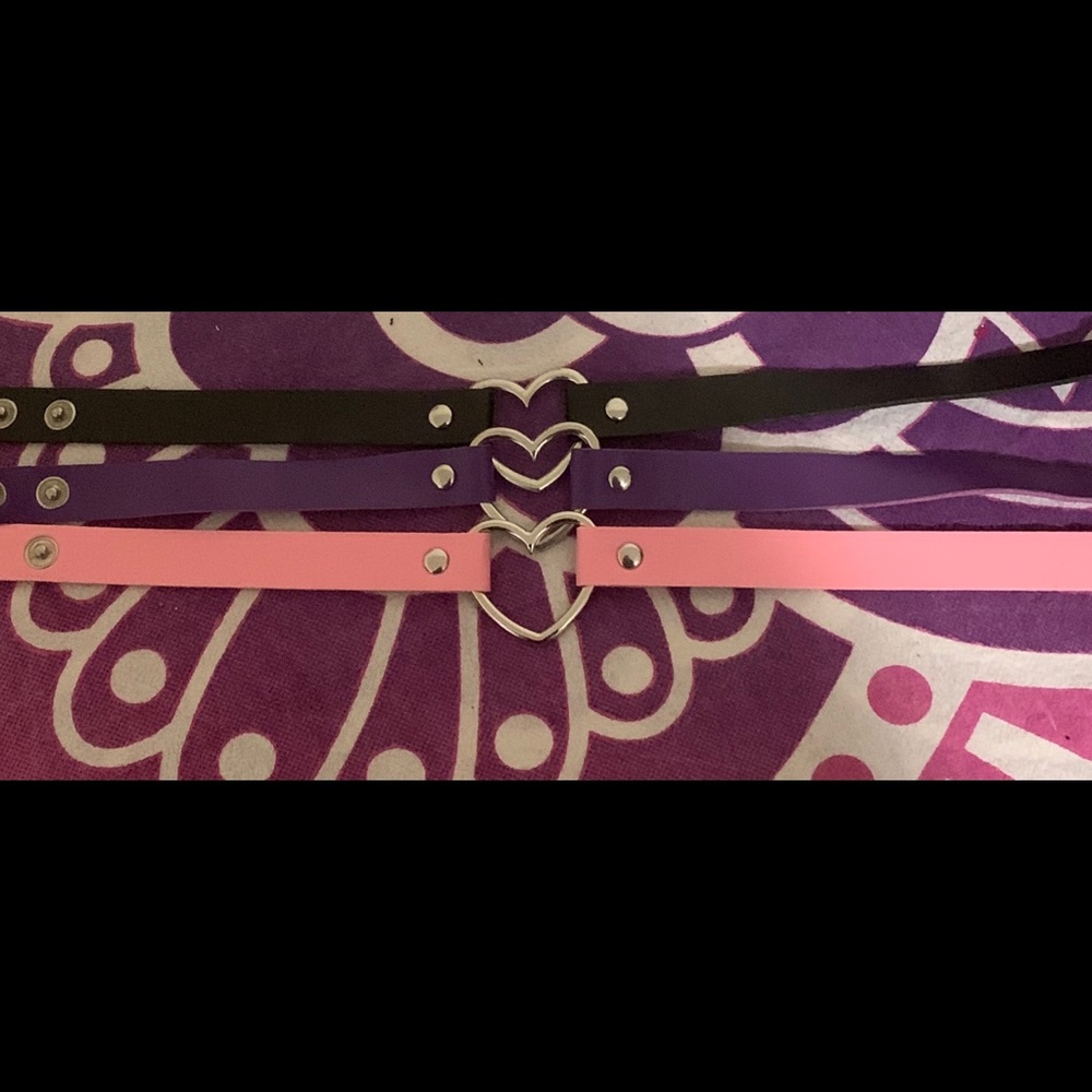 Black pink and purple chokers. BEST DEAL